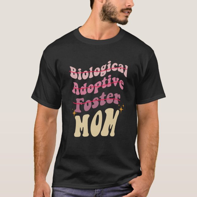 Camiseta Adoção Mãe Dia de as mães Cute Adotivo Biológico (Frente)