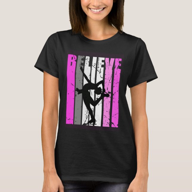 Camiseta Adolescente Acredite Em Skates De Gelo Rosa (Frente)
