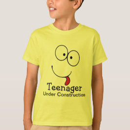 Camiseta Adolescente Em Construção Engraçado Face