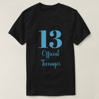 Adolescente Oficial 13 Birthday Sky Blue Black