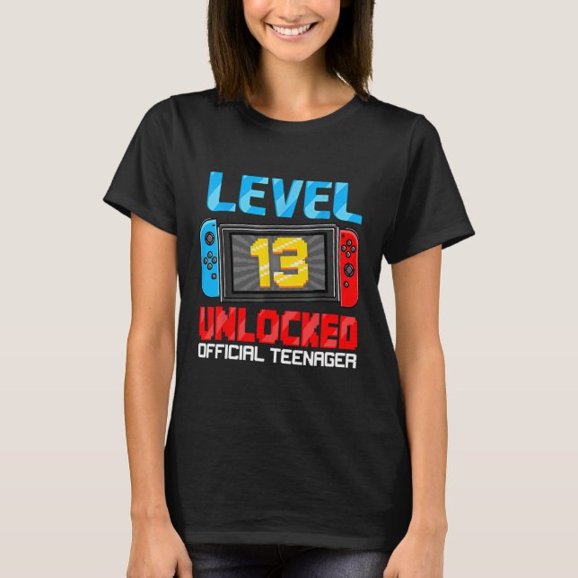 Camiseta Adolescente Oficial Desbloqueado do Jogo de Aniver (Frente)