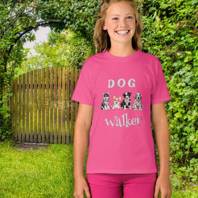 Camiseta Adolescente passeadora de cães (Criador carregado)