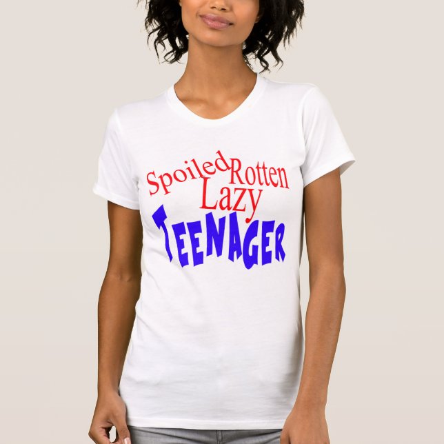 Camiseta Adolescente preguiçoso podre estragado (Frente)