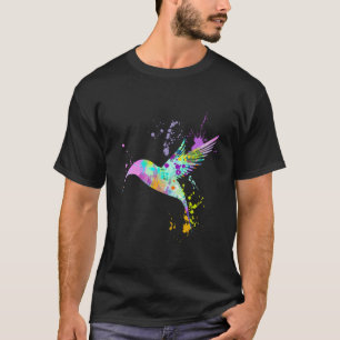 Camiseta Adolescentes de Aves de Arte Coloridas do Hummingb