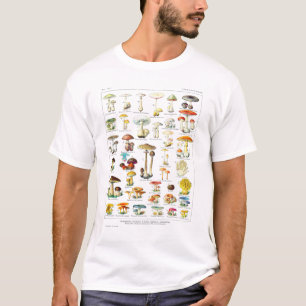 Camiseta Adolphe Millot Mushroom Larousse - poster francês