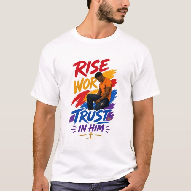 Camiseta ADOM Ascensão Trabalho Confie Nele (Frente)