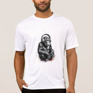 Camiseta ADOM Premium "Gorila da Música" Minimalista Manga
