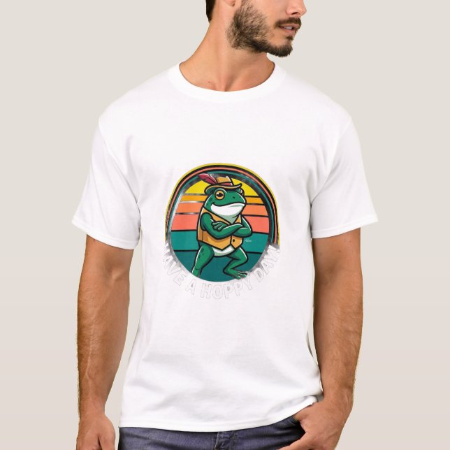 Camiseta ADOM Retro Sunset Frog Biker (Frente)