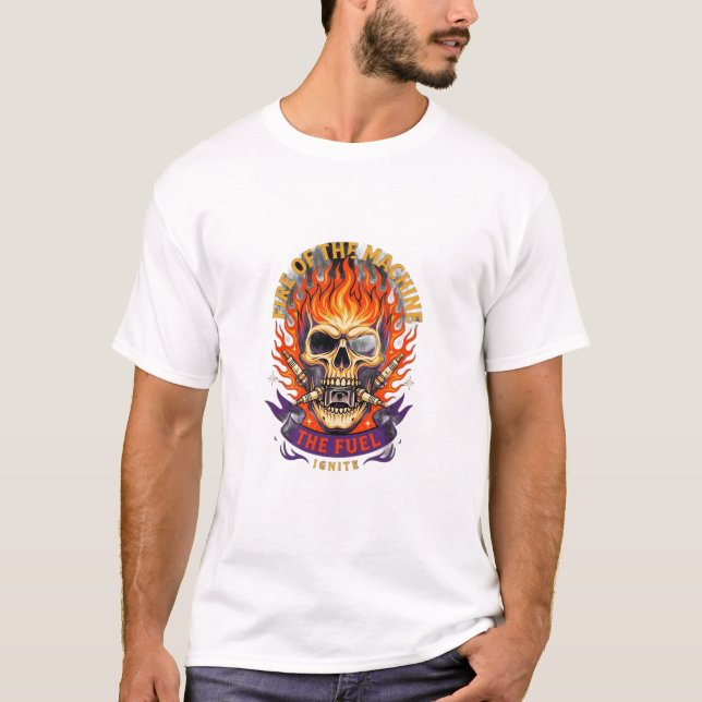 Camiseta ADOM Ride Die Flame Skull (Frente)