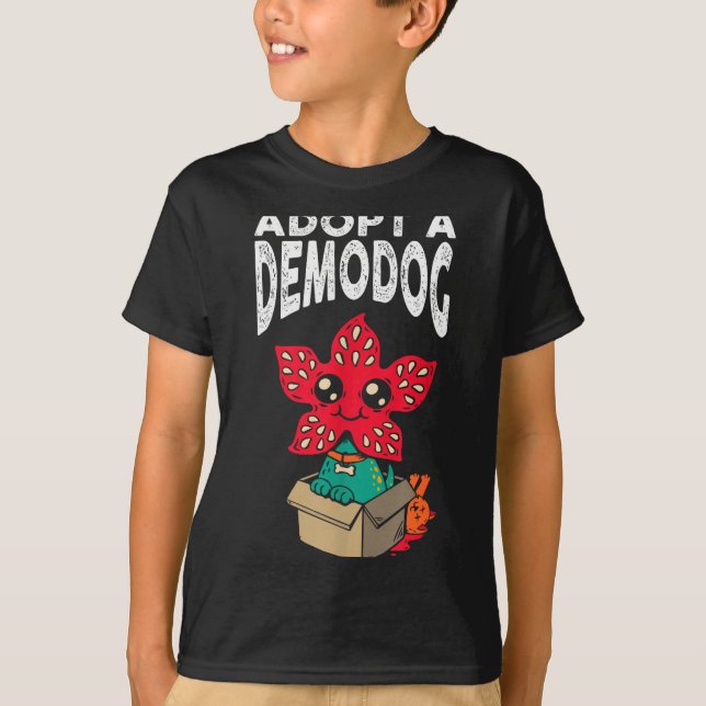 Camiseta Adopt A Demodog Shirt Kids Women Men Cute Funny Do (Frente)