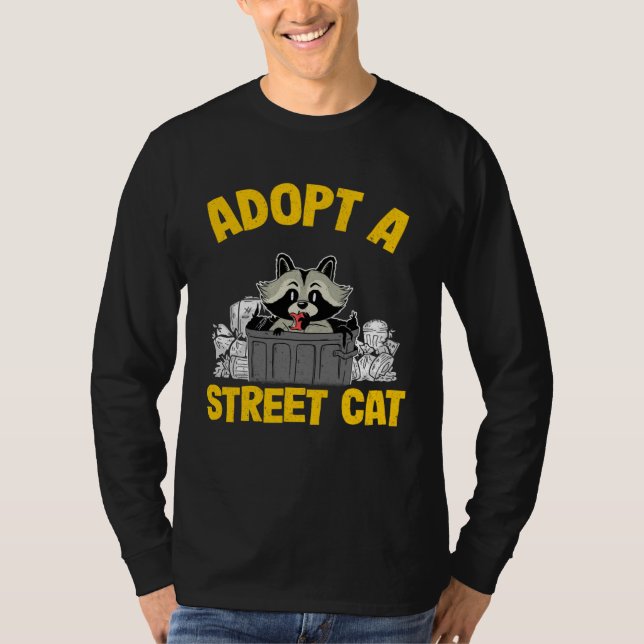 Camiseta Adopt A Street Cat Trash Garbage Panda Raccoon  3 (Frente)