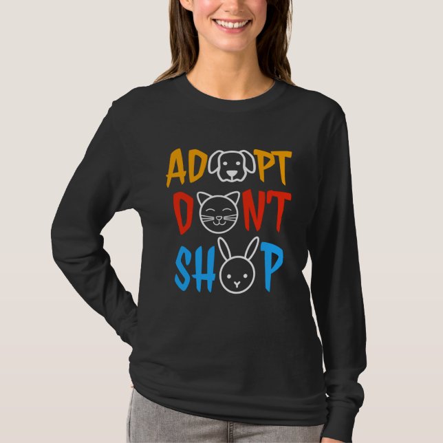 Camiseta Adopt Don t Shop Animal  Animal Rescue (Frente)