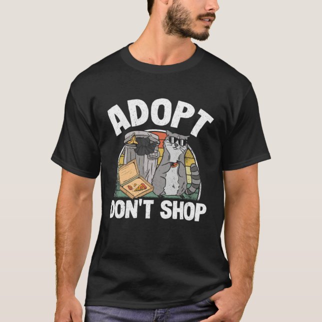 Camiseta Adopt Don't Shop Trash Garbage Panda Raccoon (Frente)