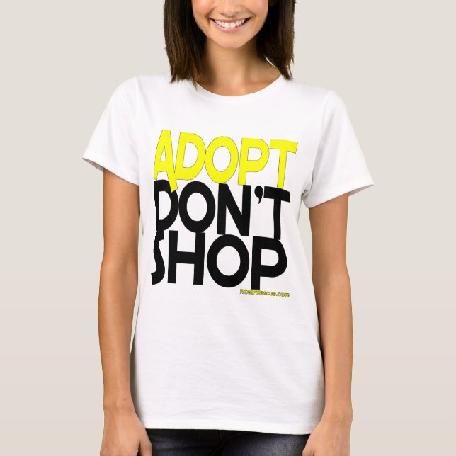 Camiseta Adopt não compra! Esforços de salvamentos do (Frente)