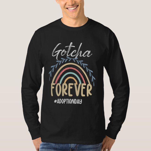 Camiseta Adoption Day Rainbow Adoptive Moms Gotcha Forever  (Frente)