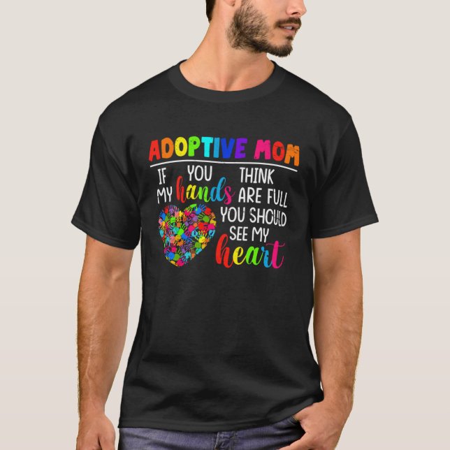 Camiseta Adoptive Mom Heart Adoption  Mother s Day Parents (Frente)