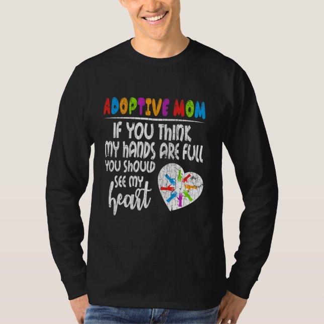 Camiseta Adoptive Mom Heart Funny Adopted Adoption Day (Frente)