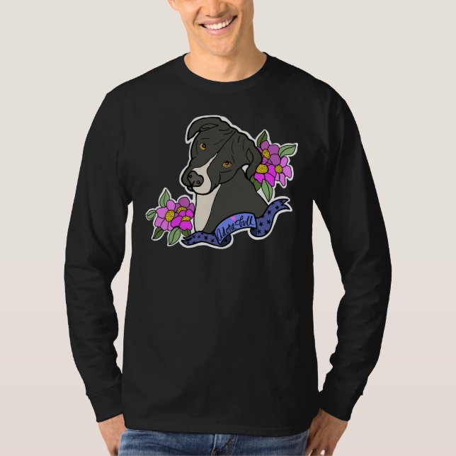Camiseta Adora Bull Pitbull E Flores (Frente)