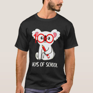 Camiseta Adorable 100 Dias De Escola Coala Animal Aluno Ens