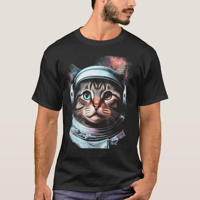 Camiseta Adorable Astronaut Cat Kitty Illustration (Frente)