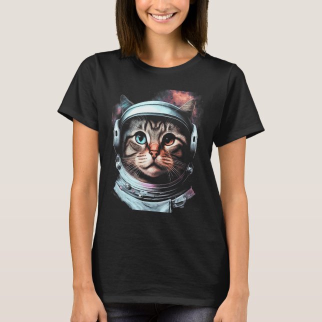 Camiseta Adorable Astronaut Cat Kitty Illustration (Frente)