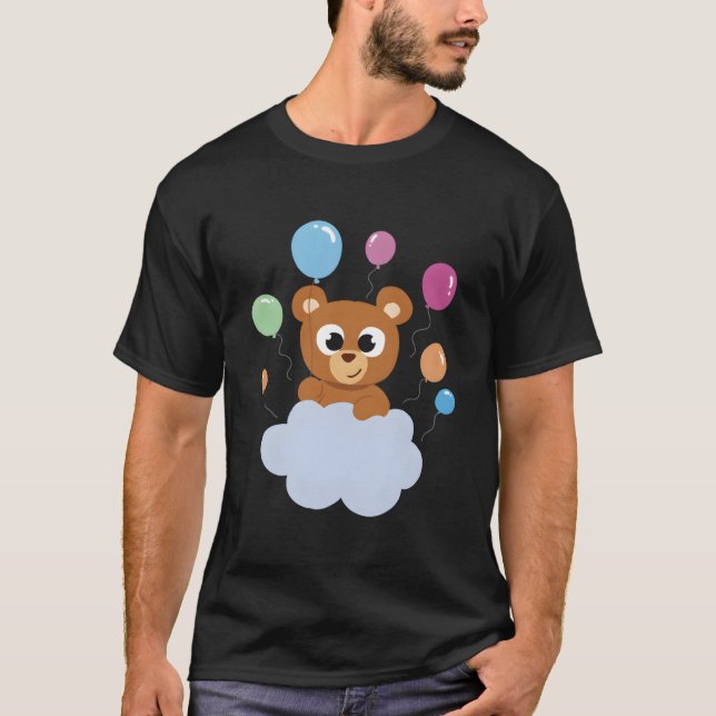 Camiseta Adorable Bear On Cloud For A And Cosy Look (Frente)