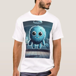Camiseta Adorable Blue Fluffy Creature