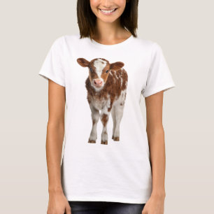 Camiseta Adorable Calf Portrait on Burlap