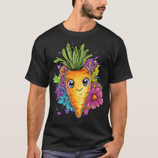 Camiseta Adorable Carrot Surrounded By Colorful Blooms