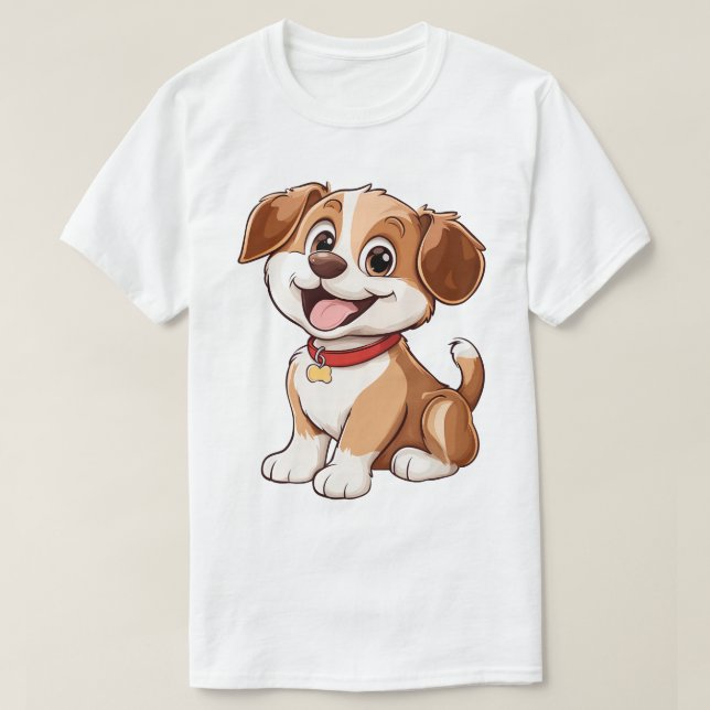 Camiseta Adorable Cartoon Puppy (Frente do Design)