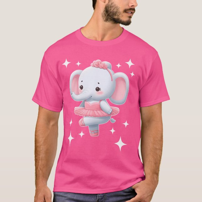 Camiseta Adorable Elephant Ballerina Dancing Art (Frente)