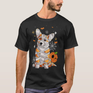 Camiseta Adorable Fantasia de Halloween Corgi Múmia Amante