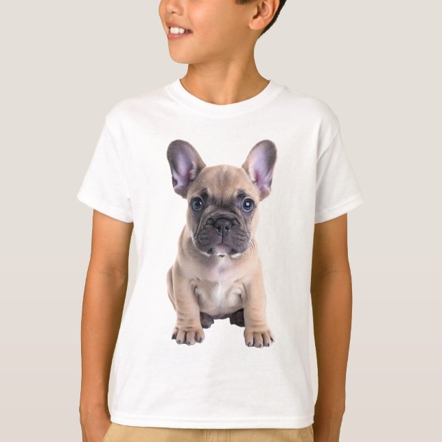 Camiseta Adorable Fawn French Bulldog Puppy Kids (Frente)