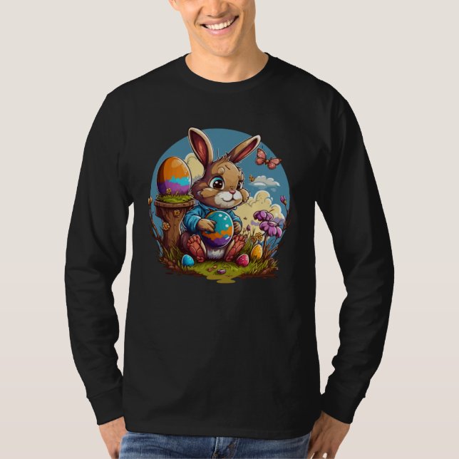 Camiseta Adorable Festive Easter Kids Cute Easter Bunny Gra (Frente)
