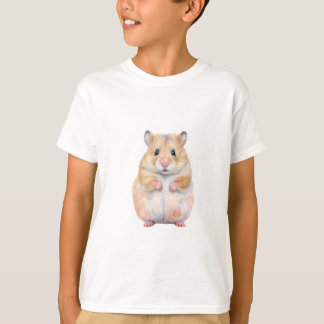 Camiseta Adorable Fluffy Golden Hamster Portrait Kids