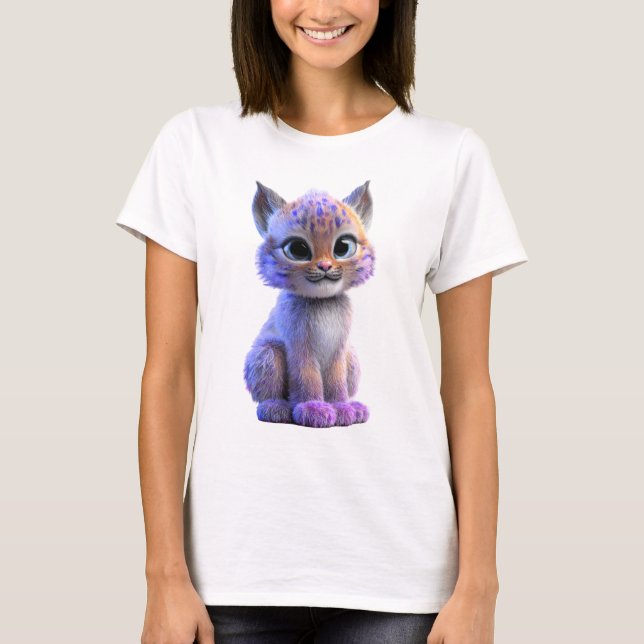 Camiseta Adorable Galactic Purple Lynx Cub Women (Frente)