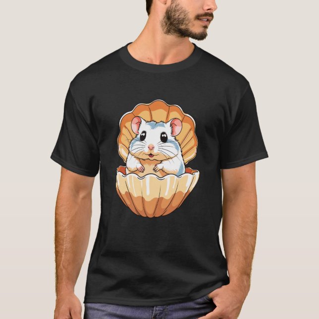 Camiseta Adorable Hamster in Seashell Cute Ocean Pet (Frente)