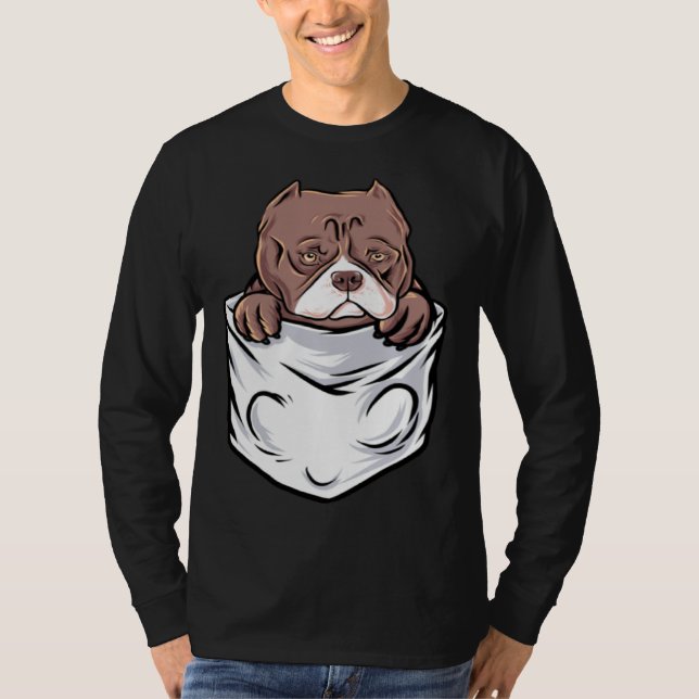 Camiseta Adorable Pit Bull Terrier Puppy  Cute Pocket (Frente)