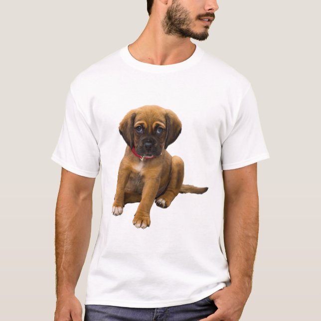 Camiseta Adorable Puppy with Red Collar (Frente)