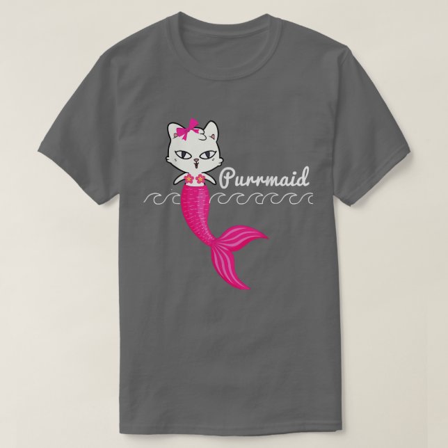 Camiseta Adorable Purrmaid T  Women Girls Mermaid s  (Frente do Design)