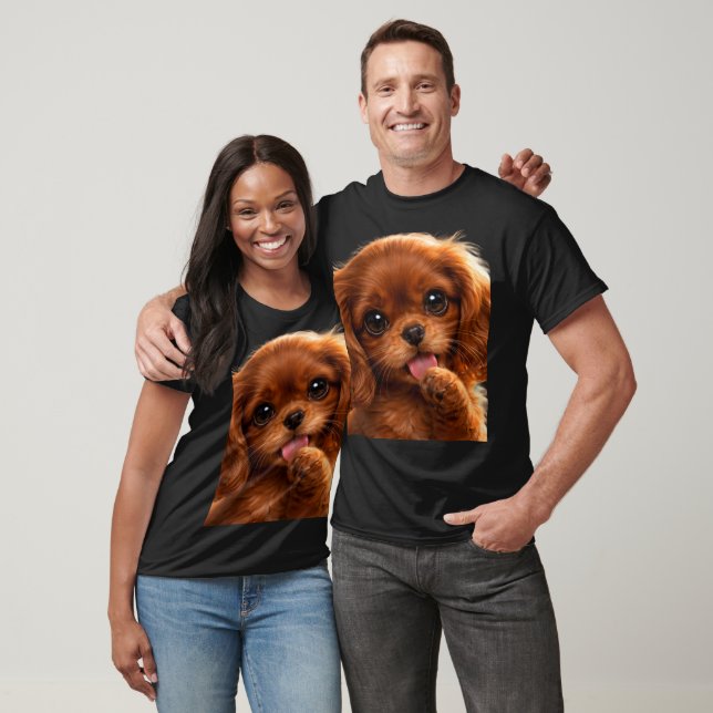 Camiseta Adorable Ruby Cavalier Spaniel  (Unissex)