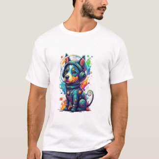 Camiseta Adorable space pup in a retro astronaut suit
