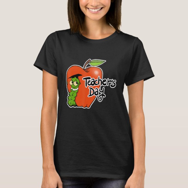 Camiseta Adorable Teacher's Day Apple Design - Perfect for  (Frente)