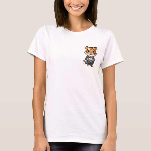 Camiseta Adorable Tiger Cub Executive in Business Suit (Frente)