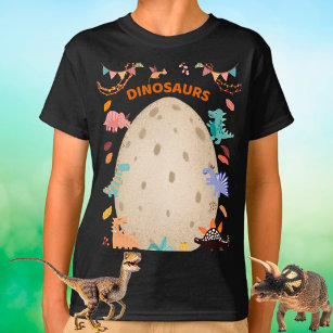Camiseta Adorable Watercolor Dinosaurs with Large Dino Egg 