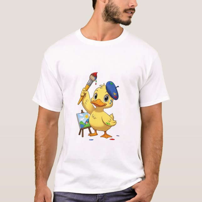 Camiseta Adorable Yellow Duckling Artist  (Frente)