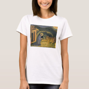 Camiseta Adoração do Altarpiece dos Magi; predel da mão