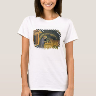 Camiseta Adoração do Altarpiece dos Magi; predel da mão