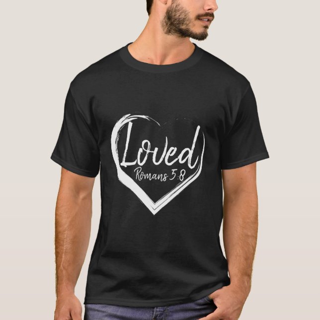Camiseta Adorada Vida Cristã Inspirativa Romanos 5 8 Reli (Frente)