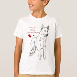 Camiseta Adorado Por Um German shepherd Branco